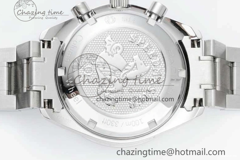 0405 UrbanChic Speedmaster Racing Master SS HKF Best Edition Blue Black Dial on SS Bracelet A 7808